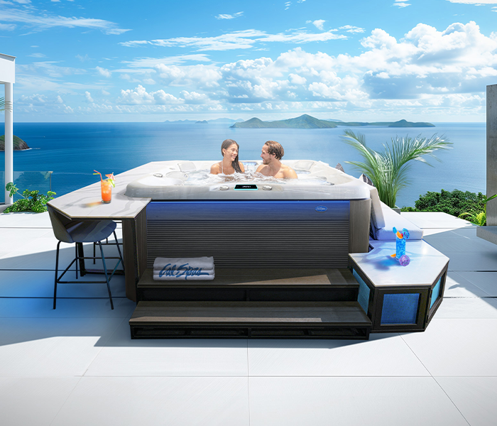 Calspas hot tub being used in a family setting - Carson